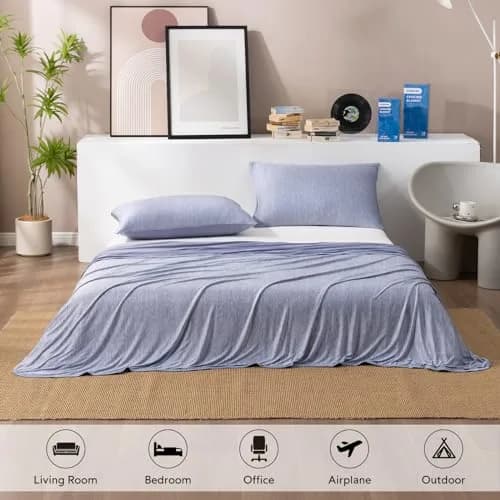 HOMFINE Cooling Blanket for Hot Sleepers King Size | Reversible Double-Sided Design with Q-Max 0.439 for Instant Cool thumbnail 6