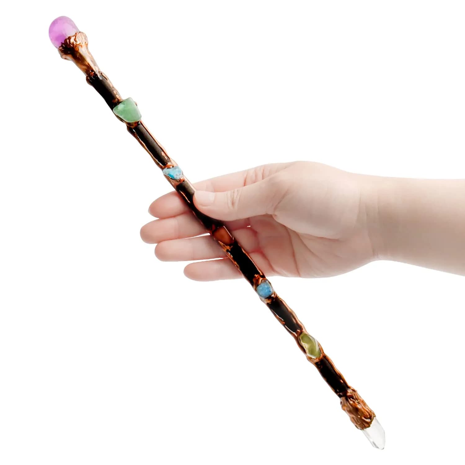 Rich Boxer Wizard Wand 33cm | Handcrafted Crystal Decor for Witches & Wizards