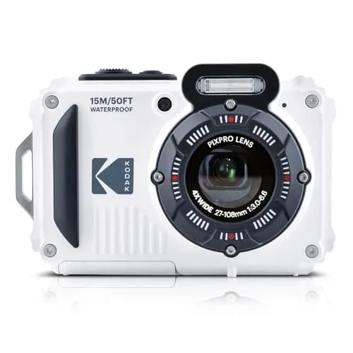 Kodak Pixpro WPZ2 Compact Digital Camera 16MP 4x Optical Zoom, Waterproof 15m, Shockproof, 720p HD Video, 2.7" LCD, White | Rugged Adventure Camera thumbnail 1