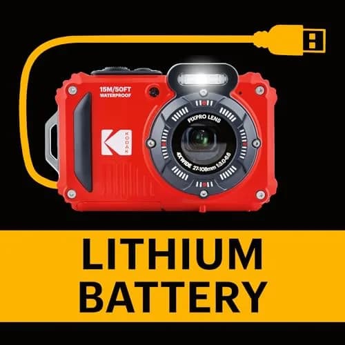 KODAK PIXPRO WPZ2 Waterproof Digital Camera 16MP 4X Optical Zoom 15m Red | 1080p HD Video thumbnail 6