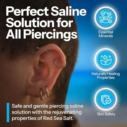 H2Ocean Piercing Aftercare Spray & Keloid Removal 3-Pack | 360ml (12 Fl Oz) Sea Salt Solution for New Piercings thumbnail 8