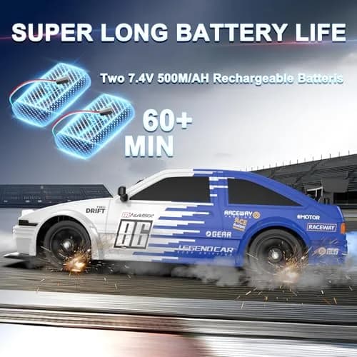 Desdoni 1:16 Scale RC Drift Car 28.5cm (11.22 in) | 4WD High Speed 18KM/H with LED Lights & Spray thumbnail 4