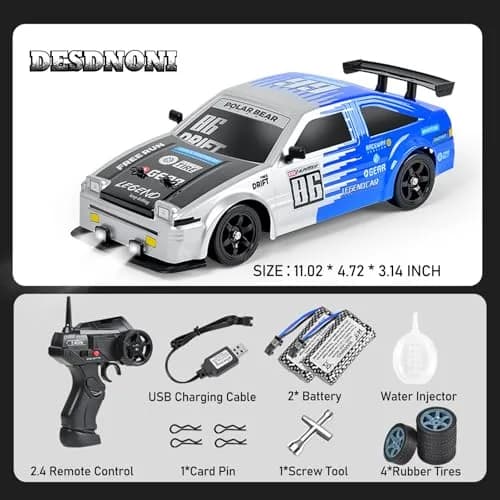 Desdoni 1:16 Scale RC Drift Car 28.5cm (11.22 in) | 4WD High Speed 18KM/H with LED Lights & Spray thumbnail 6