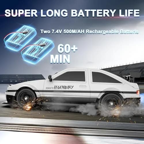 Desdoni RC Drift Car 1:16 Scale 28.5 cm (11.22 inches) | 4WD High-Speed Remote Control Toy with LED Lights & Spray thumbnail 4
