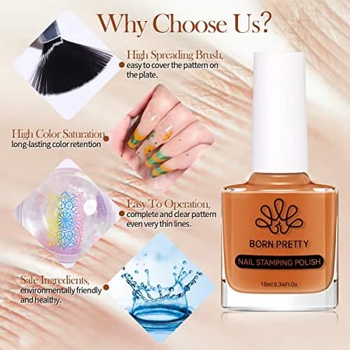 Born Pretty Stamping Nail Polish 12 Colors Fall Winter Set | 10ml (0.34 fl oz) Each thumbnail 6