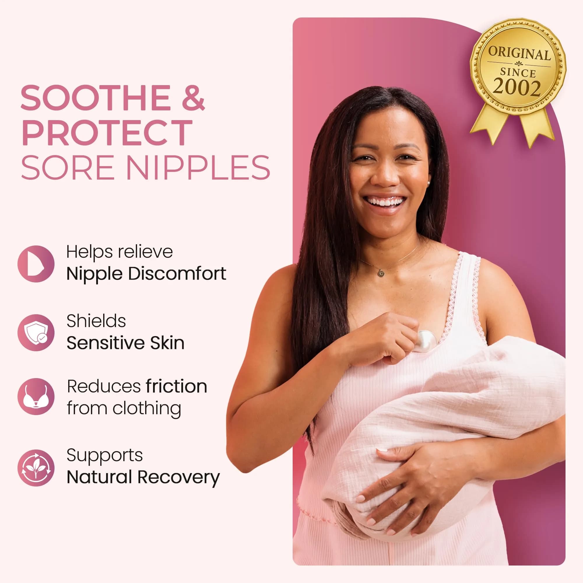 Silverette The Original Silver Nursing Cups - Medium to X-Large with O-Feel Silicone Rings for Breastfeeding Relief - view 2