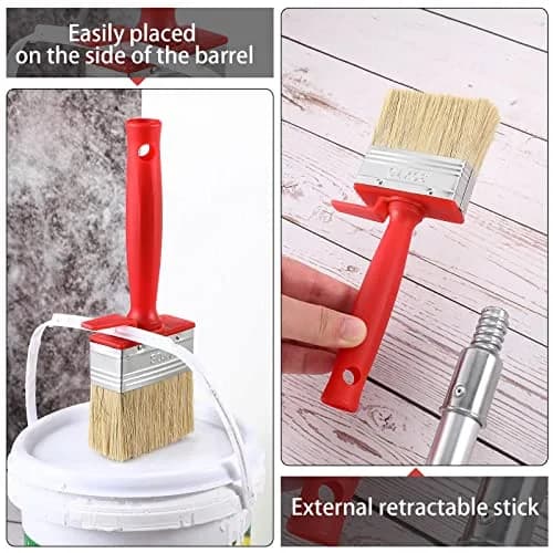 Hoolerry Assorted Paint Brush Set 3", 4", 6" | 3-Piece Set for Decking, Walls, Furniture thumbnail 5