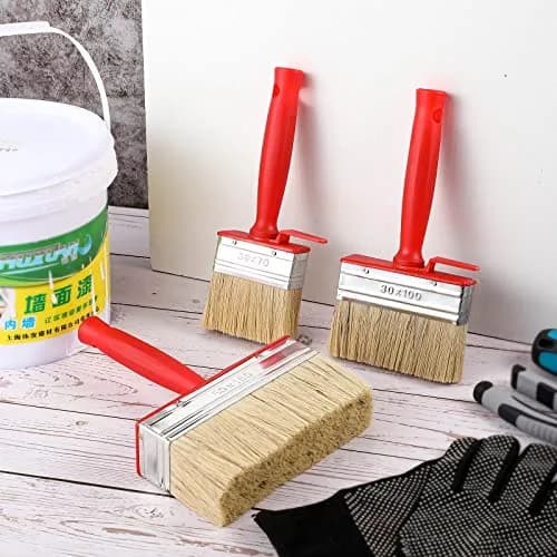 Hoolerry Assorted Paint Brush Set 3", 4", 6" | 3-Piece Set for Decking, Walls, Furniture thumbnail 6