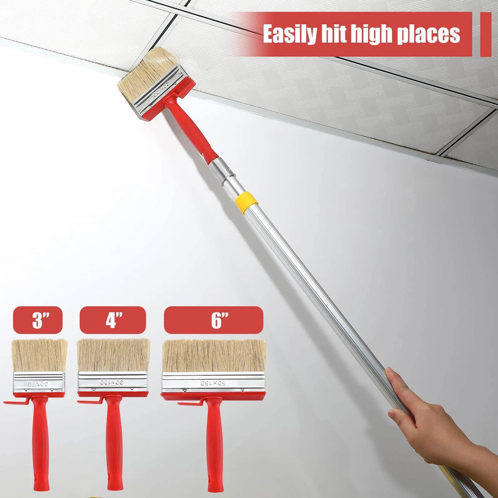 Hoolerry Assorted Paint Brush Set 3", 4", 6" | 3-Piece Set for Decking, Walls, Furniture - view 3