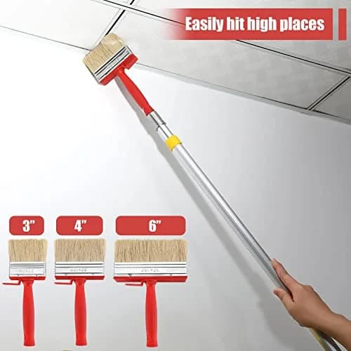 Hoolerry Assorted Paint Brush Set 3", 4", 6" | 3-Piece Set for Decking, Walls, Furniture thumbnail 3