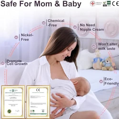 Boboduck Silver Nursing Cups X-L Size | Pure 999 Silver for Breastfeeding Sore Nipples thumbnail 4
