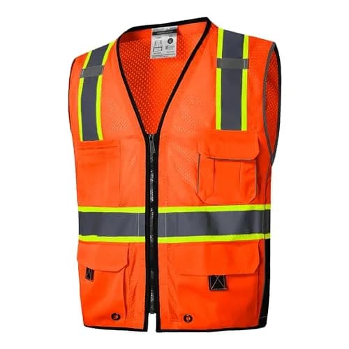 SKSAFETY Professional Class 2 Safety Vest Orange 2XL | ANSI/ISEA 107-2020 Compliant Hi-Vis Mesh thumbnail 1