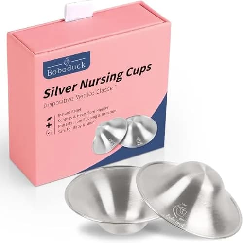 Boboduck Silver Nursing Cups X-L Size | Authentic Protection for Breastfeeding Mothers — 999 Sliver / Regular Size