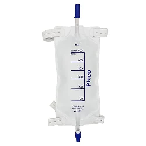 plceo Easy-Tap Urinary Drainage Bag 1000ml | Anti-Reflux Valve, Sterile, Latex-Free (3 Pack) thumbnail 2