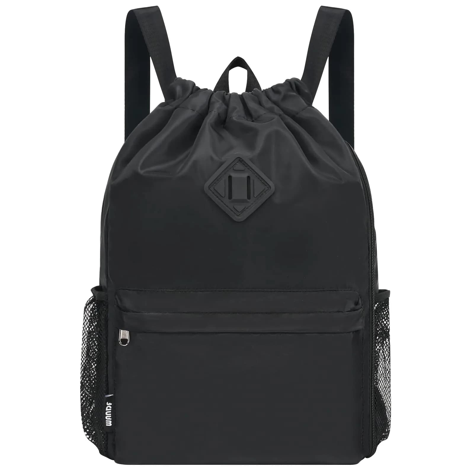 WANDF Drawstring Backpack with Shoe Compartment | Water-Resistant Sports Gym Bag for Men & Women