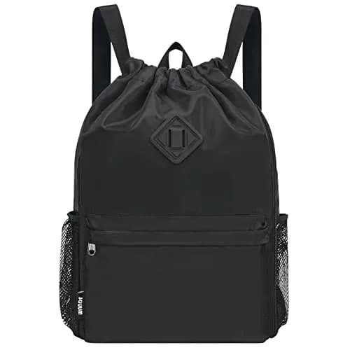 WANDF Drawstring Backpack with Shoe Compartment | Water-Resistant Sports Gym Bag for Men & Women thumbnail 1
