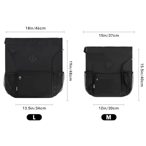 WANDF Drawstring Backpack with Shoe Compartment | Water-Resistant Sports Gym Bag for Men & Women thumbnail 7
