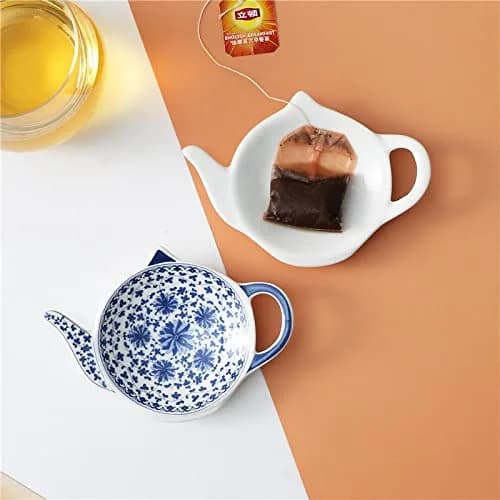 Sizikato Blue and White Porcelain Tea Bag Holder Coasters 11.7 cm (4.7 inches) | Set of 4 thumbnail 2