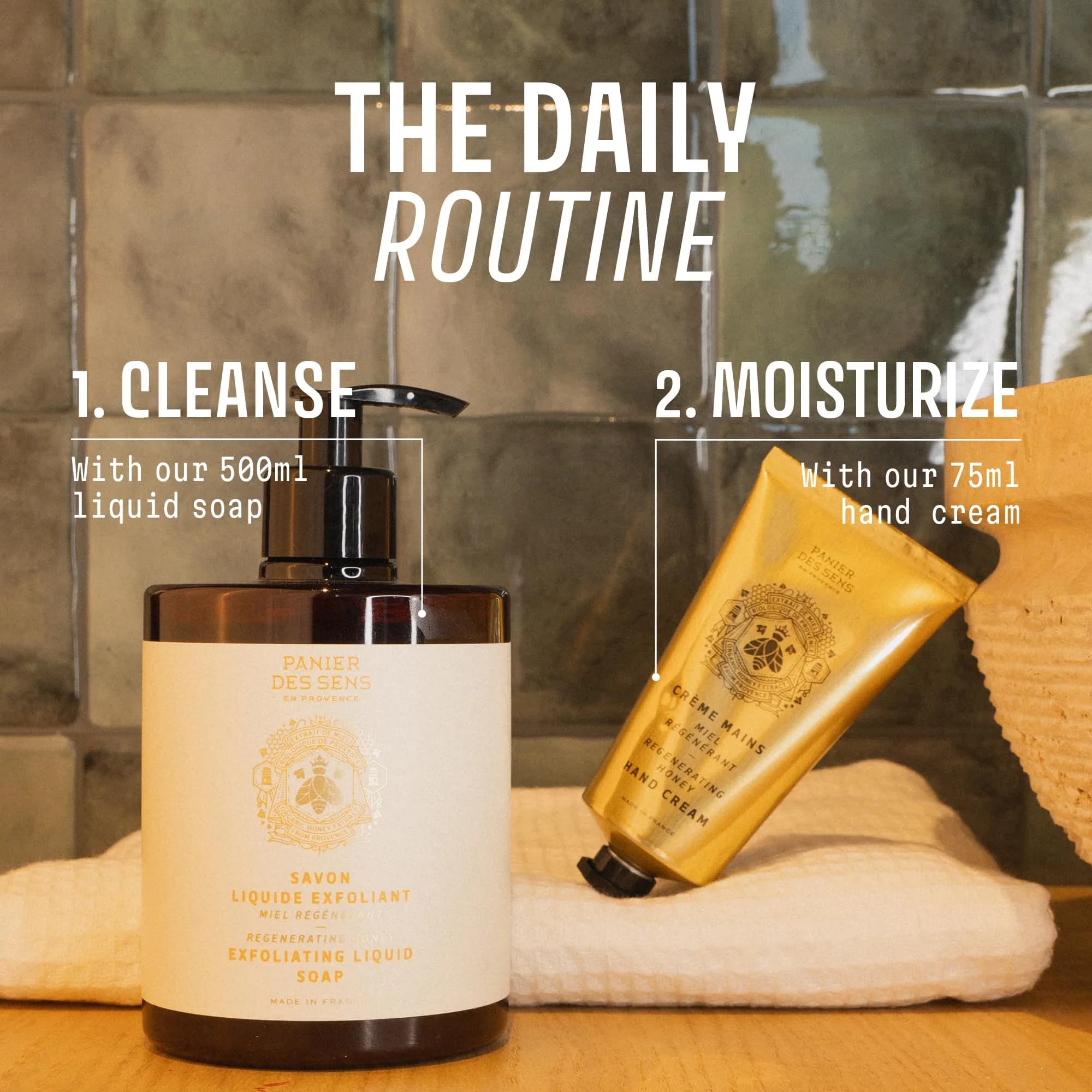 Panier des Sens Honey Exfoliating Liquid Hand Soap 500ml (16.9 Fl Oz) | Gentle Cleansing with Natural Pumice Stone - view 7