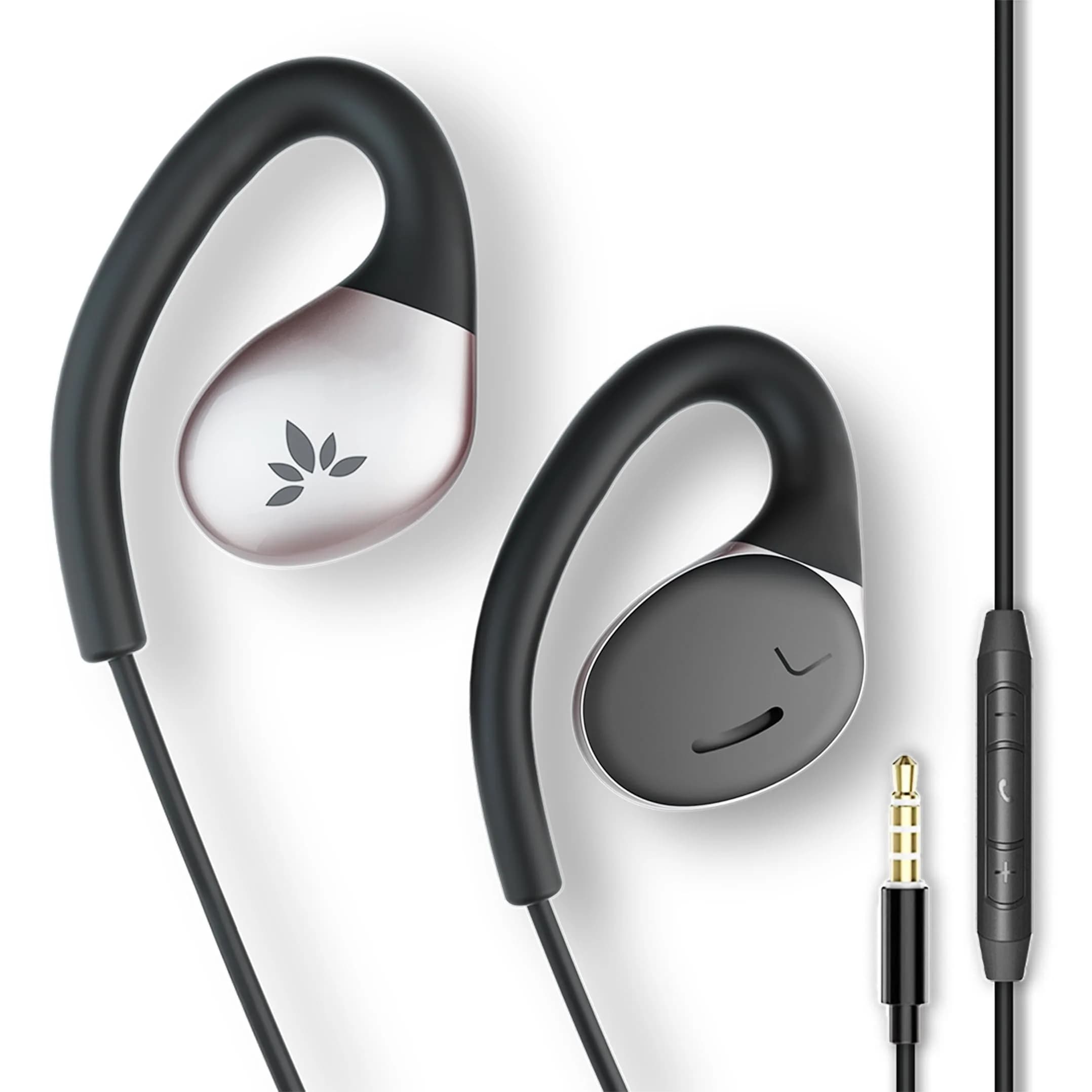 Avantree Resolve Open-Ear Wired Earbuds with Mic & Over-Ear Hook | Small-Medium Size, 1.2m Cable - main product image