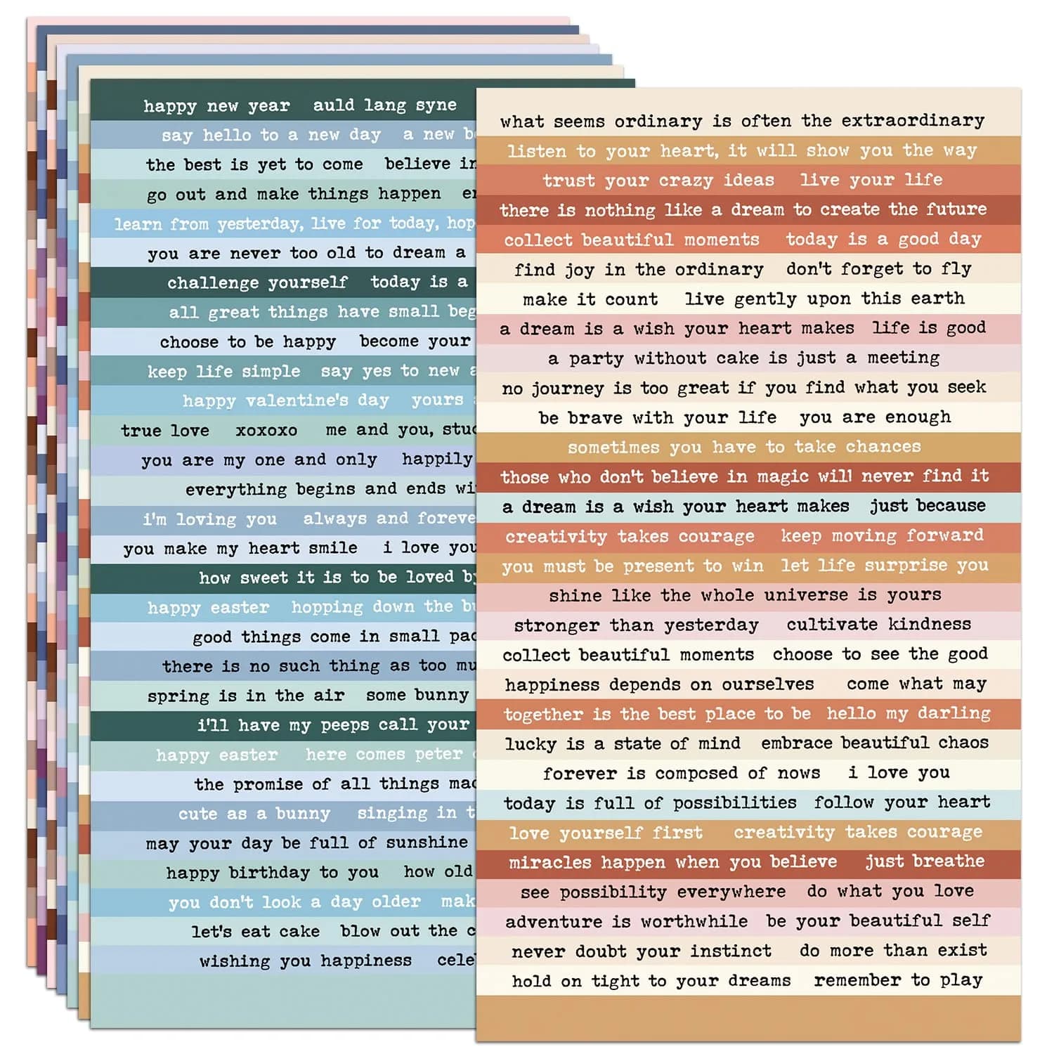 DQDEDIAN Vintage Scrapbook Stickers 406pcs | Colorful Quote & Word Stickers for Journaling & Crafts