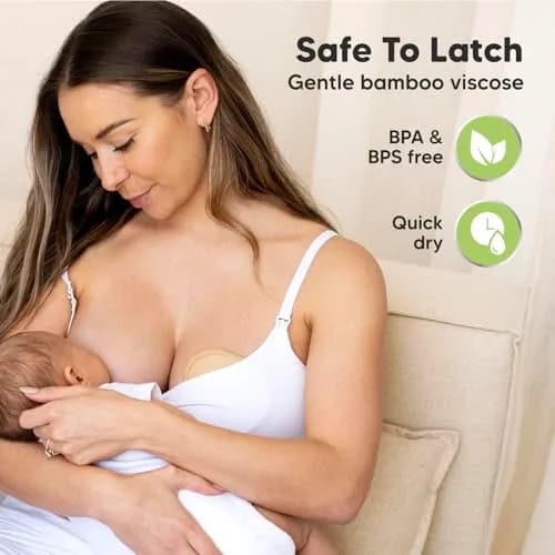 KeaBabies Reusable Nursing Pads, 14 Washable Breast Pads, Large 4.8" | Organic Bamboo Viscose, Discreet Fit thumbnail 5