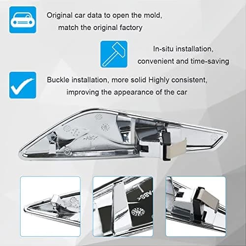 JDMON Front Fender Chrome Finisher for BMW X3 F25 & X4 F26 2013-2017 | Direct Fit Replacement thumbnail 4
