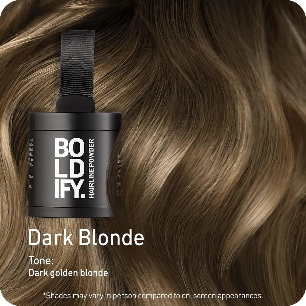 BOLDIFY Hairline Powder, Dark Blonde, 10g (0.35 oz) | Water-Resistant Root Touch Up Hair Color - view 2