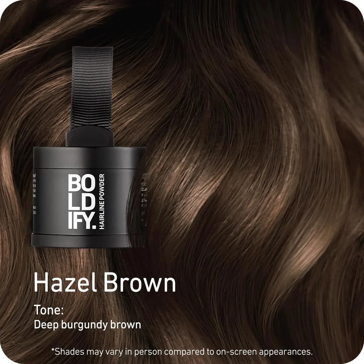 Boldify Hairline Powder Hazel Brown | Water-Resistant Root Touch Up for Gray Coverage - view 2