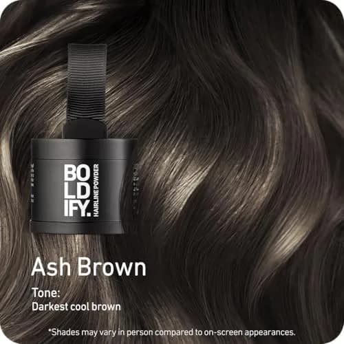 Boldify Hairline Powder Ash Brown 4g (0.14 oz) | Instant Root Coverage for Thinning Hair & Gray Roots thumbnail 2