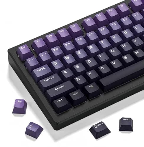 dagaladoo Double Shot PBT keycaps Purple, Cherry Profile Keyboard Keycaps | Gradient Purple, 132 Keys thumbnail 1