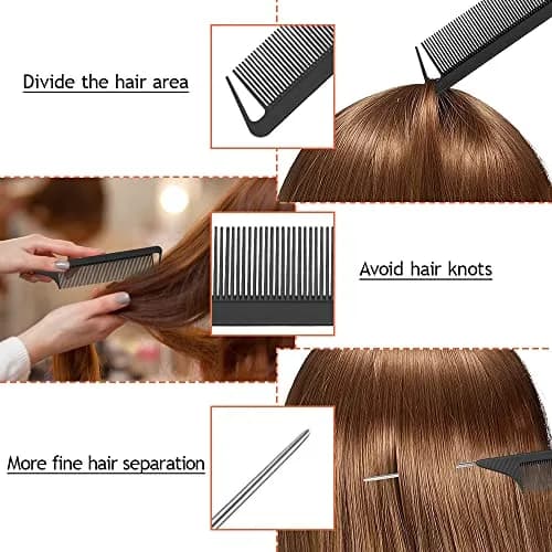 TsMADDTs 3Pack Hair Styling Tools Set with French Braid Loop, Rat Tail Comb, and Metal Pin Tail Comb | Effortless Braiding & Updos thumbnail 4