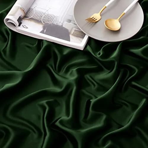 Horbaunal 6 Piece Queen Satin Sheet Set Emerald Green | 203cm x 152cm (80" x 60") + 4 Pillowcases 51cm x 76cm (20" x 30") thumbnail 6
