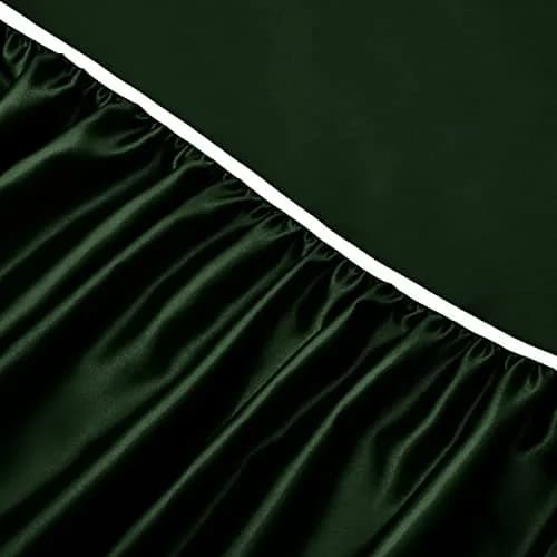 Horbaunal 6 Piece Queen Satin Sheet Set Emerald Green | 203cm x 152cm (80" x 60") + 4 Pillowcases 51cm x 76cm (20" x 30") thumbnail 7
