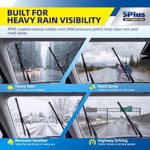 5 PLUS Custom-Fit Wipers for Toyota Corolla 2009-2018 | Quiet, Durable, Easy Install thumbnail 5