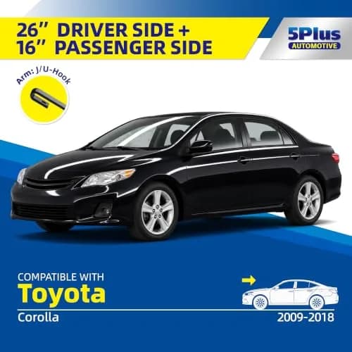 5 PLUS Custom-Fit Wipers for Toyota Corolla 2009-2018 | Quiet, Durable, Easy Install thumbnail 2