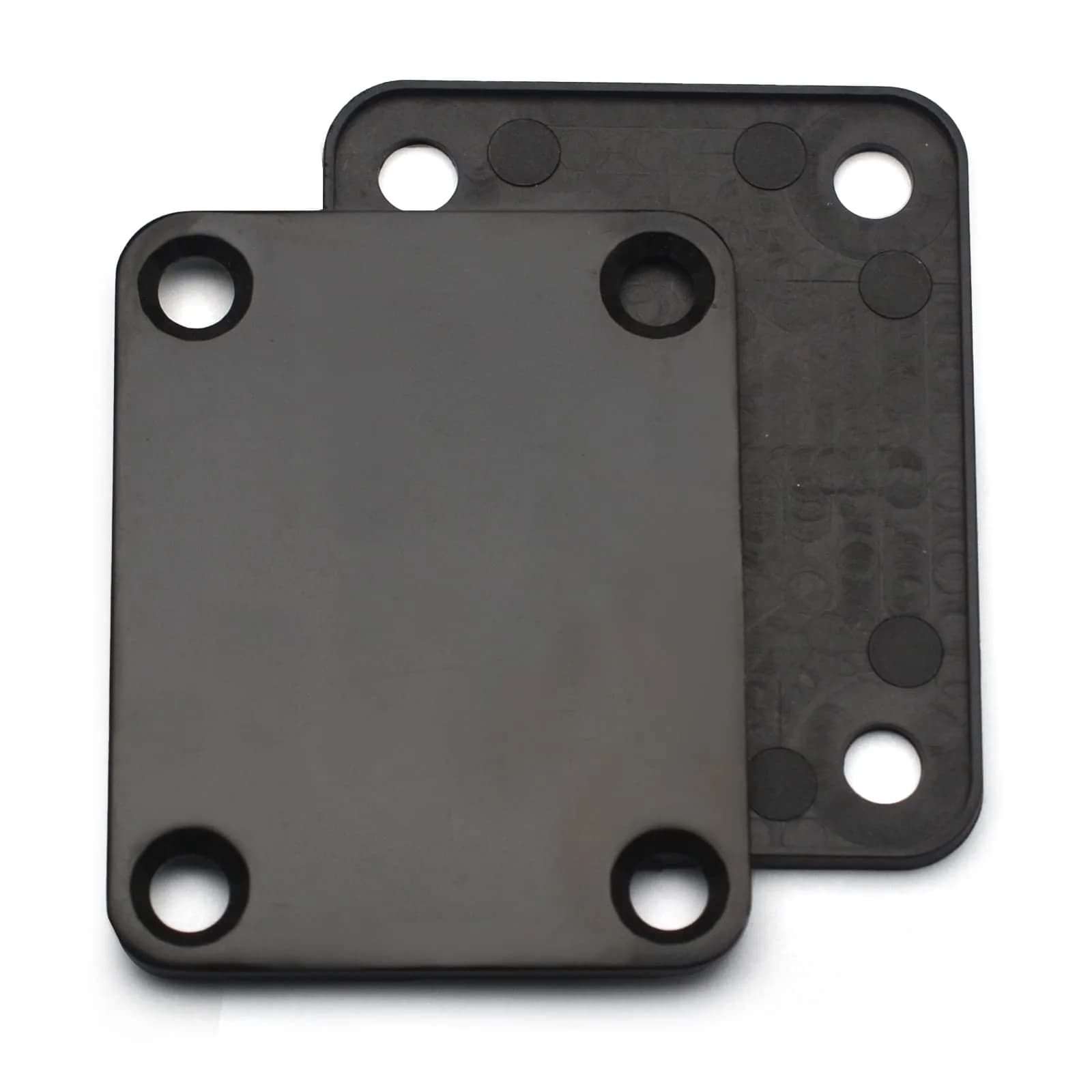 MAXCHEER Black Electric Bass Guitar Neck Plate with Screws | 64.5mm x 51.2mm - view 6