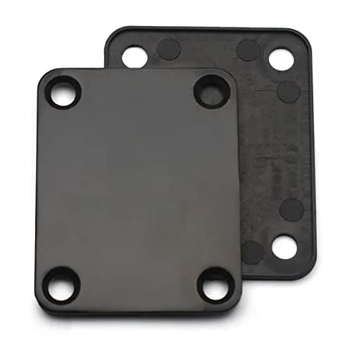 MAXCHEER Black Electric Bass Guitar Neck Plate with Screws | 64.5mm x 51.2mm thumbnail 6