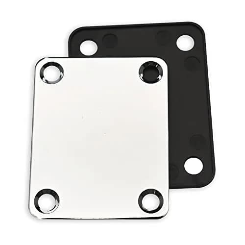 MAXCHEER Electric Bass Guitar Neck Plate with Screws & Back Plate, Chrome | Guitar Neck Joint Connecting Strengthen Plate thumbnail 6