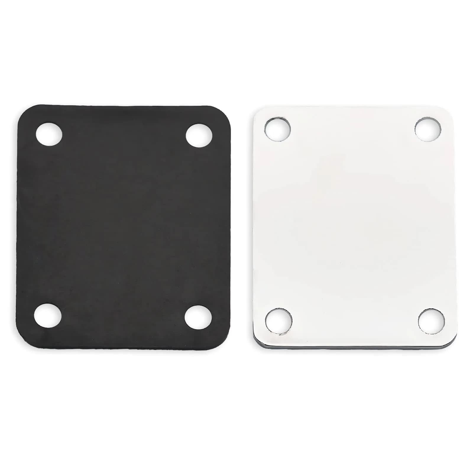 MAXCHEER Electric Bass Guitar Neck Plate with Screws & Back Plate, Chrome | Guitar Neck Joint Connecting Strengthen Plate - view 7