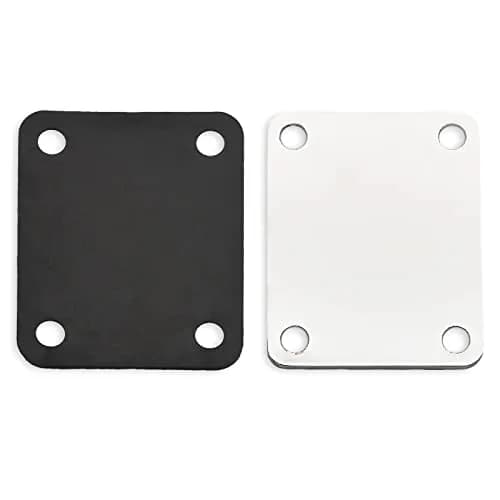 MAXCHEER Electric Bass Guitar Neck Plate with Screws & Back Plate, Chrome | Guitar Neck Joint Connecting Strengthen Plate thumbnail 7