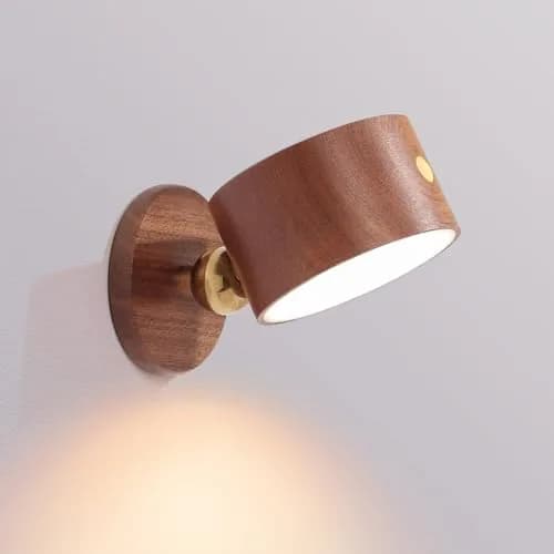 LANDGOO Wood Wall Sconce Bedside Lamp Rechargeable | Natural Wood, Dimmable, Portable thumbnail 1