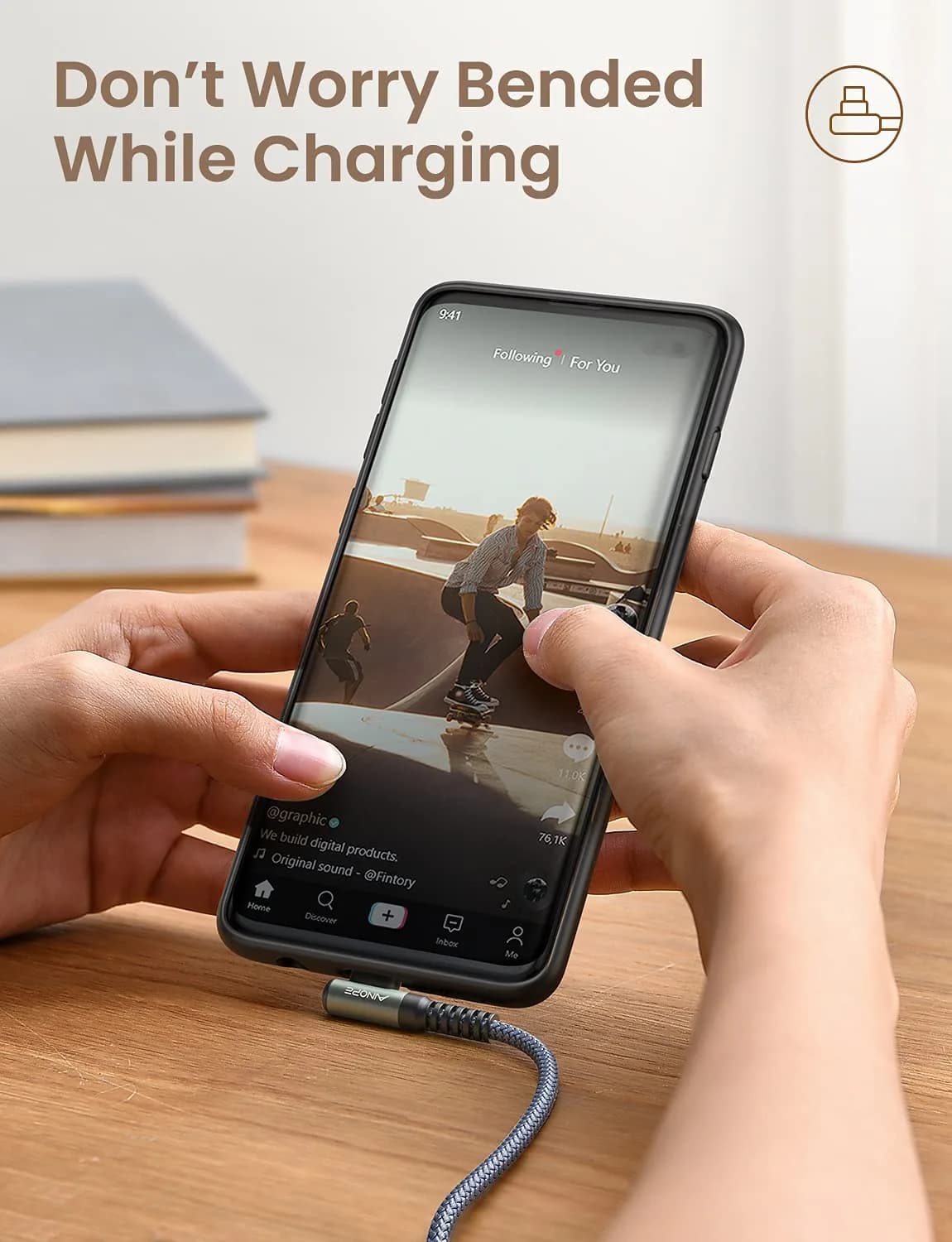 AINOPE Grey 1.5FT USB C to USB C Cable - 60W Fast Charging & Data Transfer - view 4