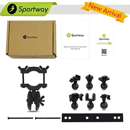 Sportway S70 Dash Cam Mirror Mount Holder with 6 Joints & Rubber Pad | Fits 13-51mm Poles thumbnail 5