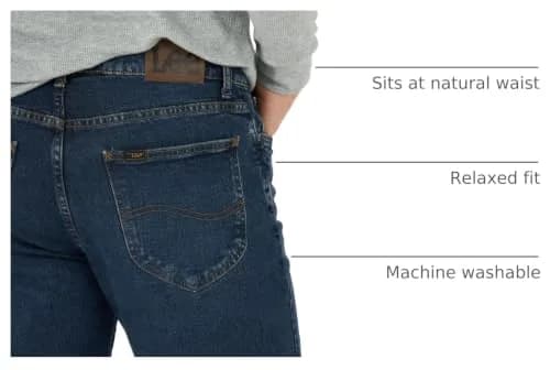 Lee Men's Legendary Relaxed Fit Jean Night Shade 30W x 30L | Straight Leg Comfort thumbnail 4