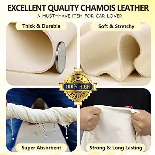 Airlab Chamois Cloth for Car 20'' x 27.6'' | Ultra Absorbent Leather Shammy Towel (70-120c) thumbnail 5