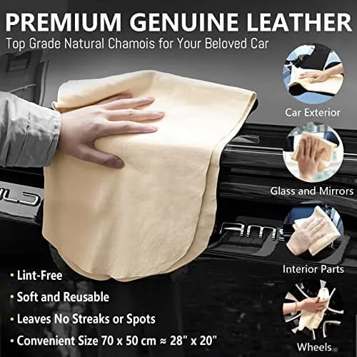 Airlab Chamois Cloth for Car 20'' x 27.6'' | Ultra Absorbent Leather Shammy Towel (70-120c) thumbnail 2