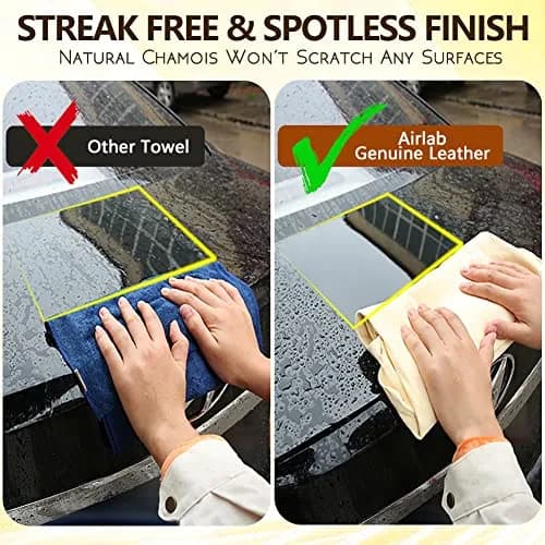 Airlab Chamois Cloth for Car 20'' x 27.6'' | Ultra Absorbent Leather Shammy Towel (70-120c) thumbnail 4