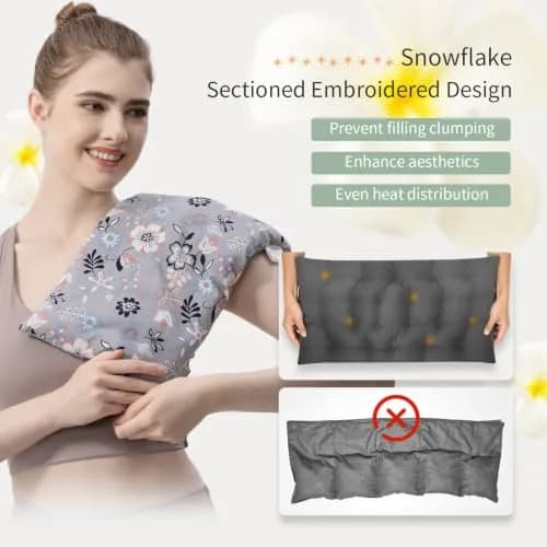 UNCN Wide Microwave Heating Pad with Washable Cover 2.8 lbs (1.23 kg) | Cordless Warm Compress for Neck, Shoulder, Back Pain Relief thumbnail 6