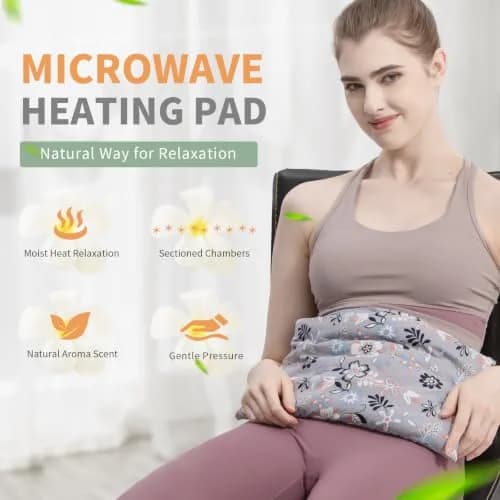 UNCN Wide Microwave Heating Pad with Washable Cover 2.8 lbs (1.23 kg) | Cordless Warm Compress for Neck, Shoulder, Back Pain Relief thumbnail 2